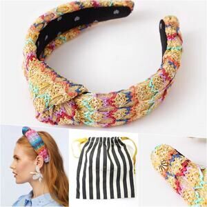 RARE Lele SADOUGHI Raffia Knotted Summer Headband